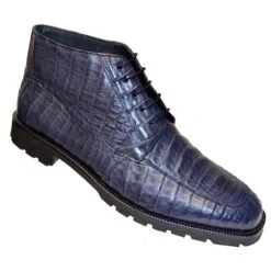 Los Altos Navy All-Over Genuine Crocodile Chukka Ankle Boots ZA2068210