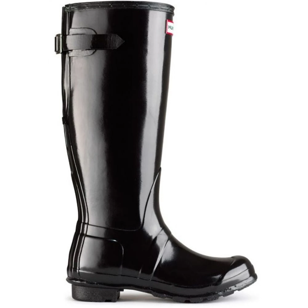 Hunter Women's Original Back Adjustable Gloss Rain Boots In Black 3 Hunter Women's Original Back Adjustable Gloss Rain Boots In Black