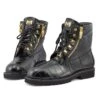 Mauri "Hunter" Black Genuine Alligator / Ostrich Leg Boots 3017/1. -Shoe Style Shop 3017 120SET1