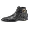 Mauri "Pastor" Black Genuine Python Boots With Side Buckle 3083. -Shoe Style Shop 3083203 4