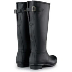 Hunter Women's Original Back Adjustable Rain Boots In Black -Shoe Style Shop 7 5 75 hunter original back adjustable black 3 1 1100x