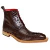 Fennix Italy "COLTON " Chocolate Genuine Alligator / Calf-Skin Leather Ankle Boots. -Shoe Style Shop COLTON20Chocolate