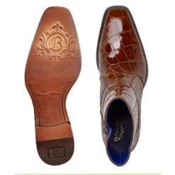 Belvedere "Ivan" Peanut Genuine Alligator Chelsea Boots. -Shoe Style Shop IVANCOG4 02