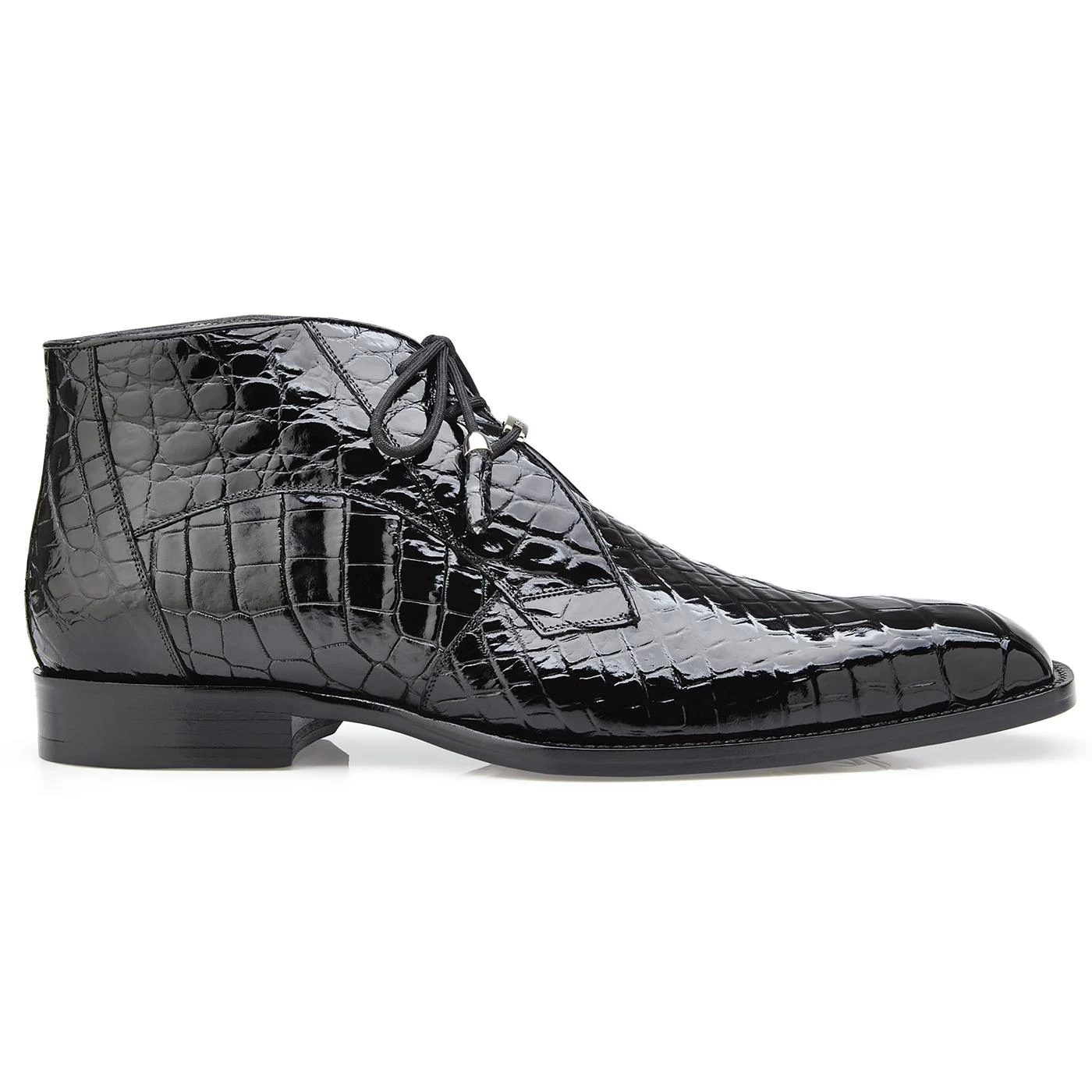 Belvedere "Stefano" Black Genuine All Over Alligator Lace-up Ankle Boots R17. 3 Belvedere "Stefano" Black Genuine All Over Alligator Lace-up Ankle Boots R17.
