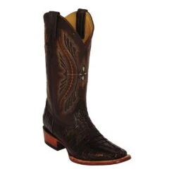Ferrini 10371-09 Dark Chocolate Genuine Crocodile Tail Boots
