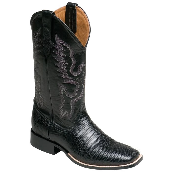 Ferrini 11193-04 Black Genuine Teju Lizard Boots 3 Ferrini 11193-04 Black Genuine Teju Lizard Boots