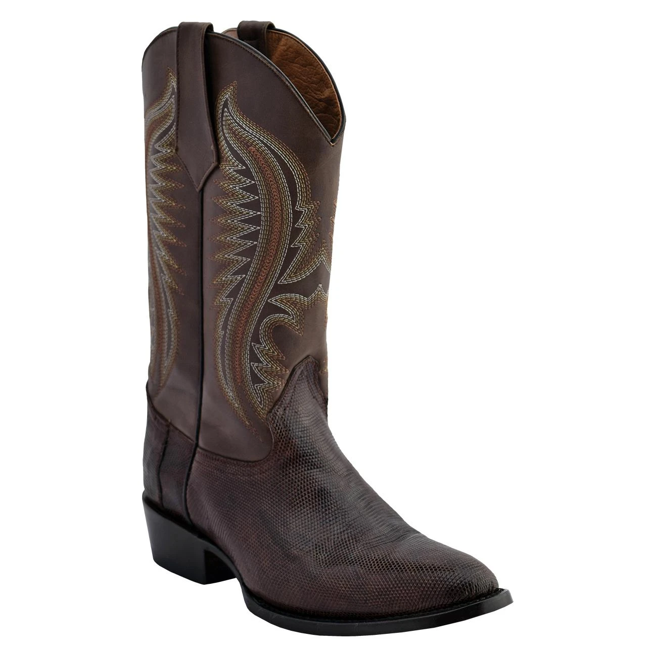 Ferrini 13611-09 Chocolate Genuine Lizard Leather S-Toe Cowboy Boots. 3 Ferrini 13611-09 Chocolate Genuine Lizard Leather S-Toe Cowboy Boots.