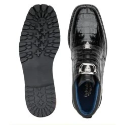 Belvedere "Gallardo" Black Genuine Crocodile Tractor Sole Ankle Boots. -Shoe Style Shop garaldblk2 02