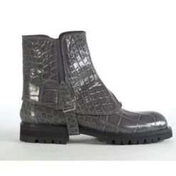 Mauri Medium Grey Genuine All Over Alligator With Alligator Strap Boots.