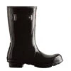 Hunter Women's Original Short Gloss Rain Boots In Black 1 Hunter Women's Original Short Gloss Rain Boots In Black -Shoe Style Shop ht wfs1000rgl 1055 1 1100x
