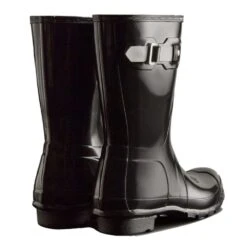Hunter Women's Original Short Gloss Rain Boots In Black -Shoe Style Shop ht wfs1000rgl 1055 3 1100x