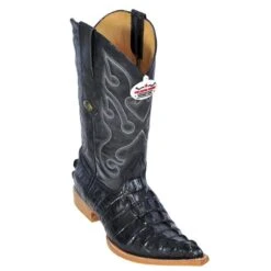 Los Altos Black All-Over Alligator Tail Prints 3X Toe Cowboy Boots 3950105