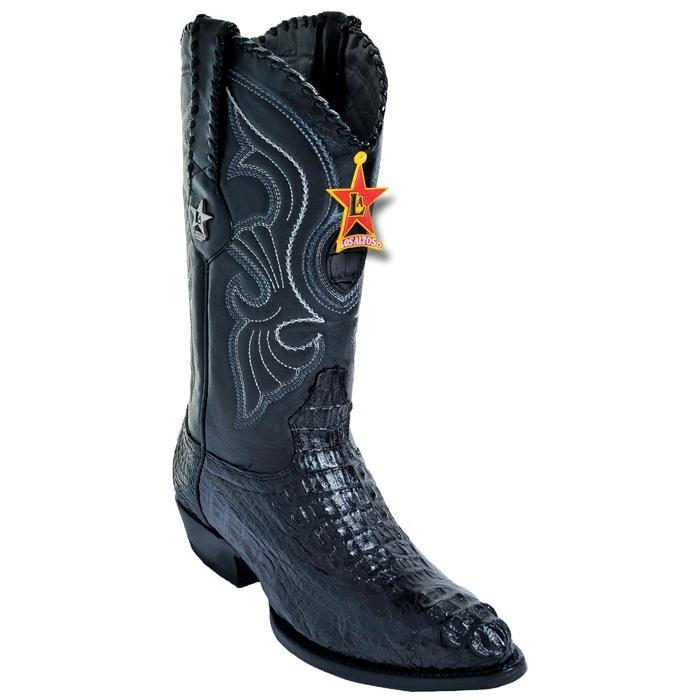 Los Altos Black Genuine All-Over Hornback Crocodile Medium R-Toe Cowboy Boots 600205 3 Los Altos Black Genuine All-Over Hornback Crocodile Medium R-Toe Cowboy Boots 600205