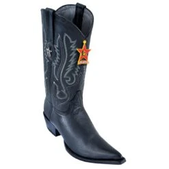 Los Altos Black Python 3X Toe W / Cowboy Heel Boots 95V5705