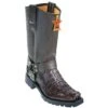 Los Altos Brown Genuine All-Over Crocodile Tail Skin Biker Boots 550107 -Shoe Style Shop los altos brown genuine all over crocodile tail skin biker boots 550107 9251