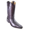 Los Altos Brown Genuine Basket Weave Lizard / Eel With Deer Skin Square Toe Cowboy Boots 716107 -Shoe Style Shop los altos brown genuine basket weave lizard eel with deer skin square toe cowboy boots 716107 9126