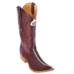 Los Altos Burgundy Genuine Stingray Rowstone 3X Toe Cowboy Boots 951106