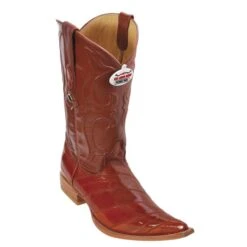 Los Altos Cognac Genuine All-Over Eel 3X Toe Cowboy Boots 950803