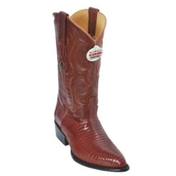 Los Altos Cognac Genuine All-Over Lizard Teju J-Toe Cowboy Boots 990703