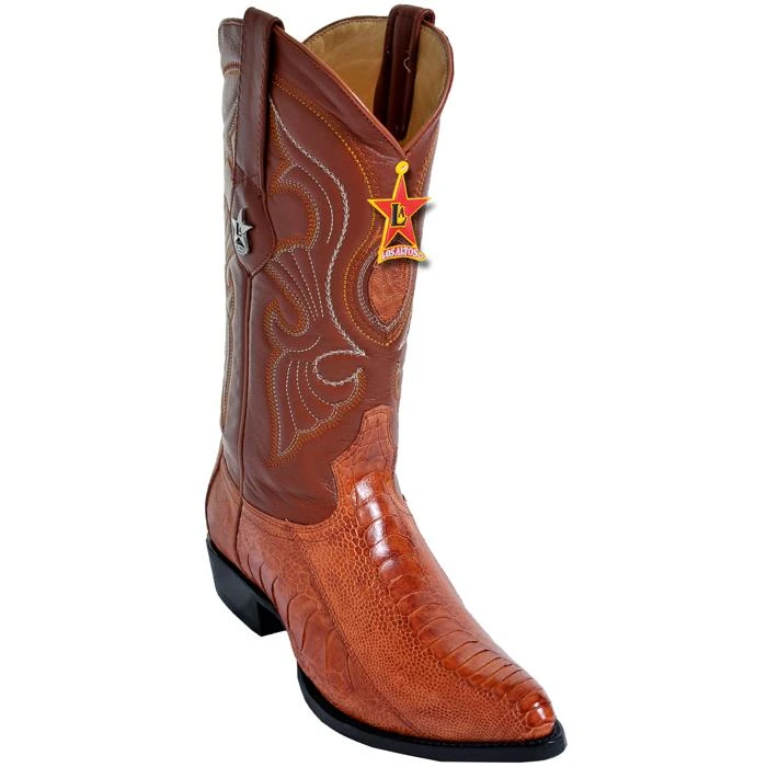 Los Altos Cognac Genuine All-Over Ostrich Leg Medium R-Toe Cowboy Boots 600503 3 Los Altos Cognac Genuine All-Over Ostrich Leg Medium R-Toe Cowboy Boots 600503