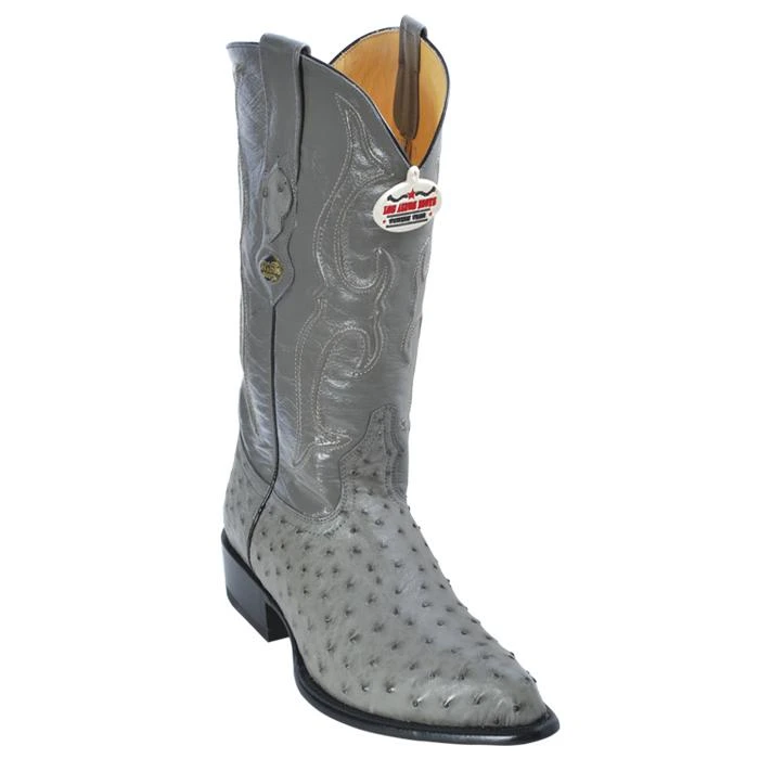 Los Altos Grey Genuine All-Over Ostrich J-Toe Cowboy Boots 990309 3 Los Altos Grey Genuine All-Over Ostrich J-Toe Cowboy Boots 990309