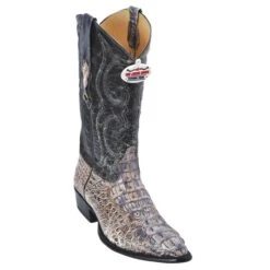 Los Altos Natural All-Over Genuine Hornback Crocodile J-Toe Cowboy Boots 990249