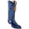Los Altos Navy Blue Genuine All-Over Eel J-Toe Cowboy Boots 990810 -Shoe Style Shop los altos navy blue genuine all over eel j toe cowboy boots 990810 8661