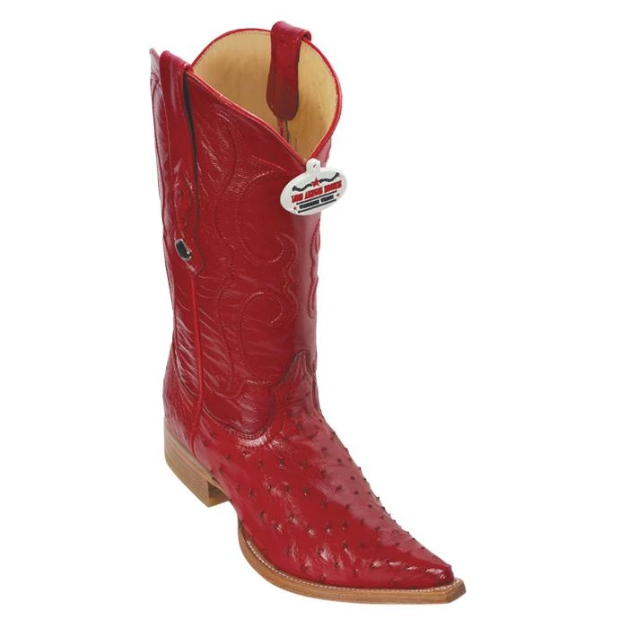 Los Altos Red Genuine All-Over Ostrich 3X Toe Cowboy Boots 950312 3 Los Altos Red Genuine All-Over Ostrich 3X Toe Cowboy Boots 950312