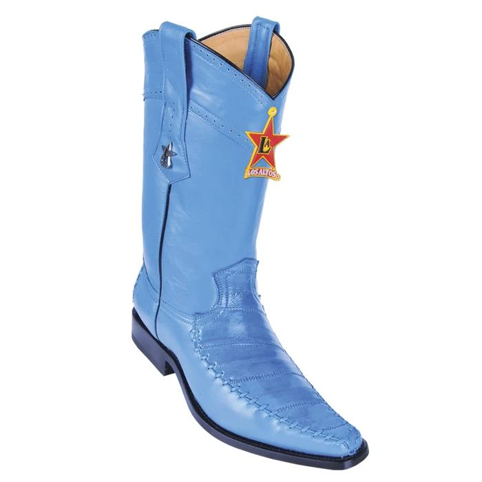 Los Altos Royal Blue Genuine Eel / Deer Skin Square Toe Cowboy Boots 770890 3 Los Altos Royal Blue Genuine Eel / Deer Skin Square Toe Cowboy Boots 770890
