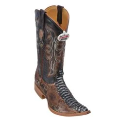 Los Altos Rustic Cognac Genuine All-Over Belly Python 3X Toe Cowboy Boots 955788