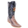 Los Altos Rustic Cognac Genuine All-Over Ostrich Leg Square Toe Cowboy Boots 710588 -Shoe Style Shop los altos rustic cognac genuine all over ostrich leg square toe cowboy boots 710588 9057
