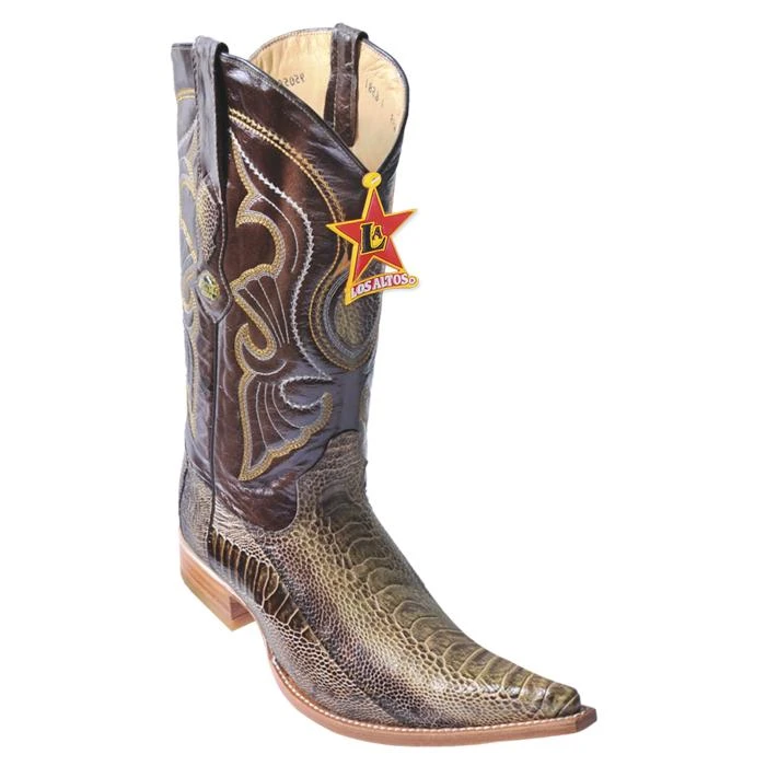 Los Altos Rustic Green Genuine Ostrich Leg 3X Toe Cowboy Boots 950545 3 Los Altos Rustic Green Genuine Ostrich Leg 3X Toe Cowboy Boots 950545