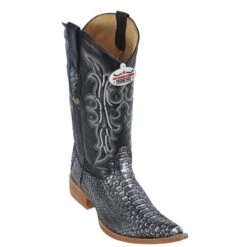 Los Altos Silver Genuine All-Over Belly Python 3X Toe Cowboy Boots 955736