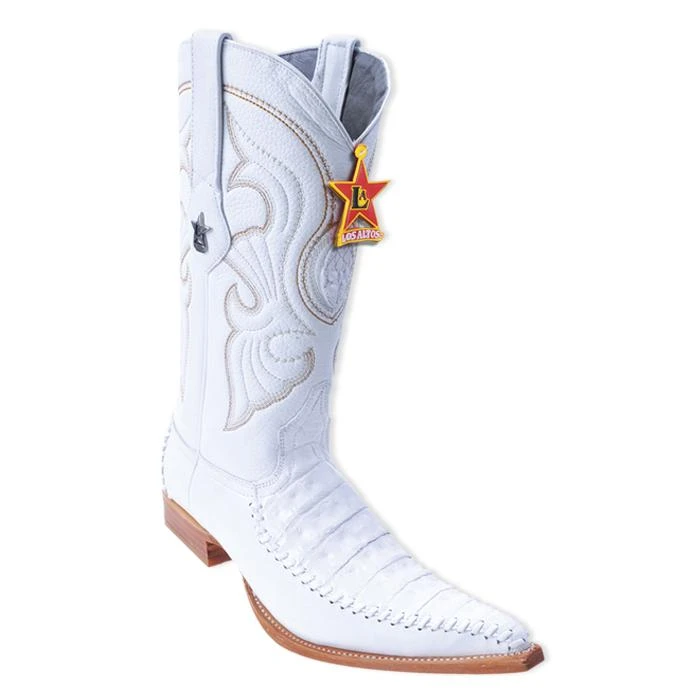 Los Altos White Genuine Crocodile With Deer 3X Toe Cowboy Boots 95T8228 3 Los Altos White Genuine Crocodile With Deer 3X Toe Cowboy Boots 95T8228