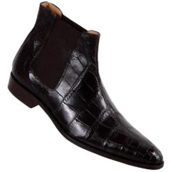 Mauri "2198" Dark Brown All-Over Genuine Body Alligator Boots