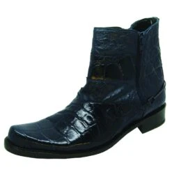 Mauri "2906" Wonder Blue Genuine Ostrich / Body Alligator Boots