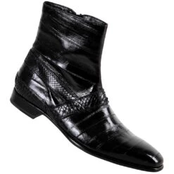 Mauri "4313" Black Genuine Eel / Python Boots