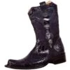 Mauri 44158 "Chatelet" Wonder Blue Alligator/Ostrich Leg/Suede Boots With Silver Mauri Alligator Head On Side -Shoe Style Shop mauri 44158 chatelet wonder blue alligator ostrich leg suede boots with silver mauri alligator head on side 5379