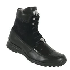 Mauri 8790 Black Genuine Alligator / Nappa / Suede Ankle Boots