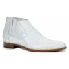 Mauri "Alberti" 4780 White Genuine Alligator Ankle Boots. -Shoe Style Shop mauri alberti 4780 white genuine alligator ankle boots 20813