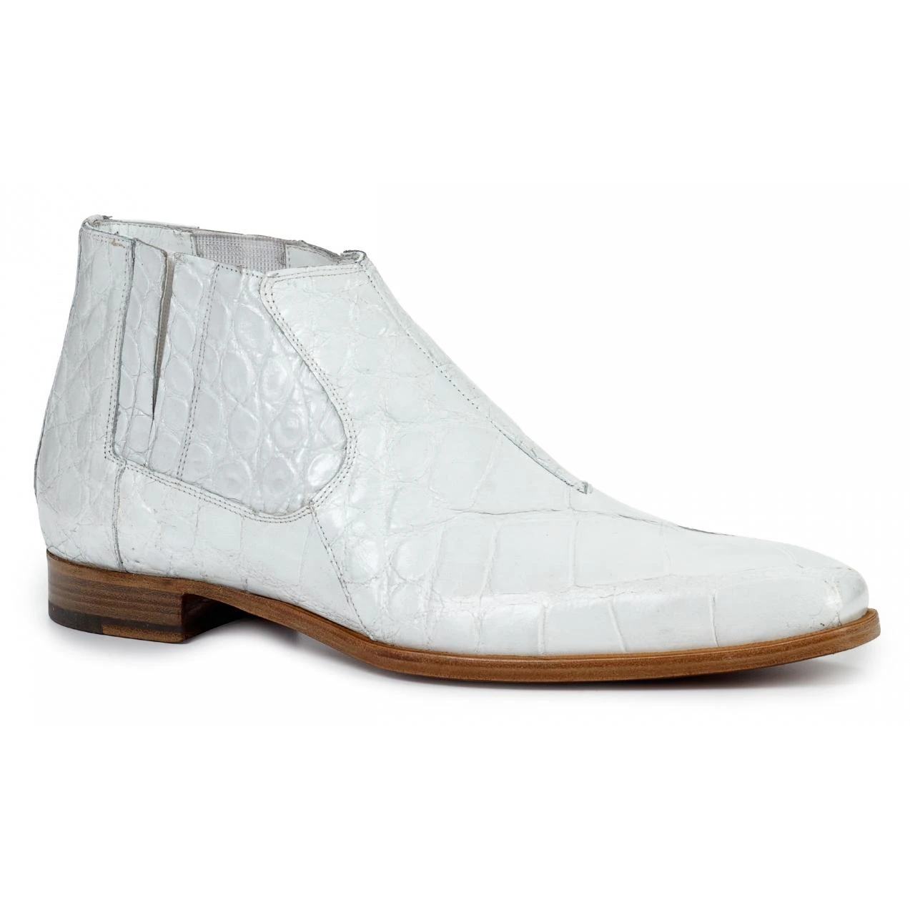Mauri "Alberti" 4780 White Genuine Alligator Ankle Boots. 3 Mauri "Alberti" 4780 White Genuine Alligator Ankle Boots.