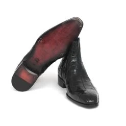 Paul Parkman ''BT87FH65'' Black Crocodile Side Zipper Boots . -Shoe Style Shop paul parkman bt87fh65 black crocodile side zipper boots 25942 03