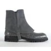 Mauri Medium Grey Genuine Alligator / Suede With Suede Strap Boots. -Shoe Style Shop suedegreyboot